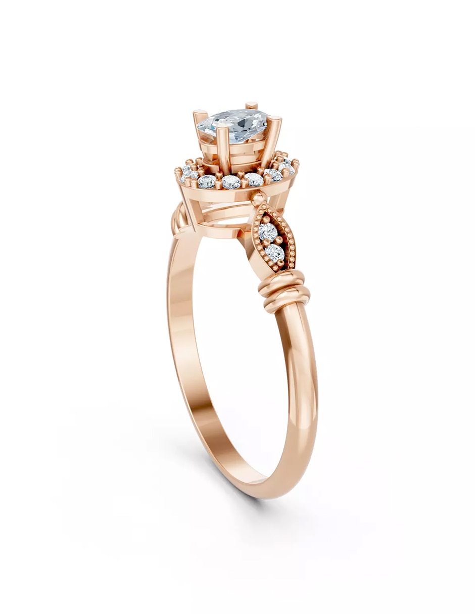 Anillo de compromiso de oro 9 k zirconia cúbica 4