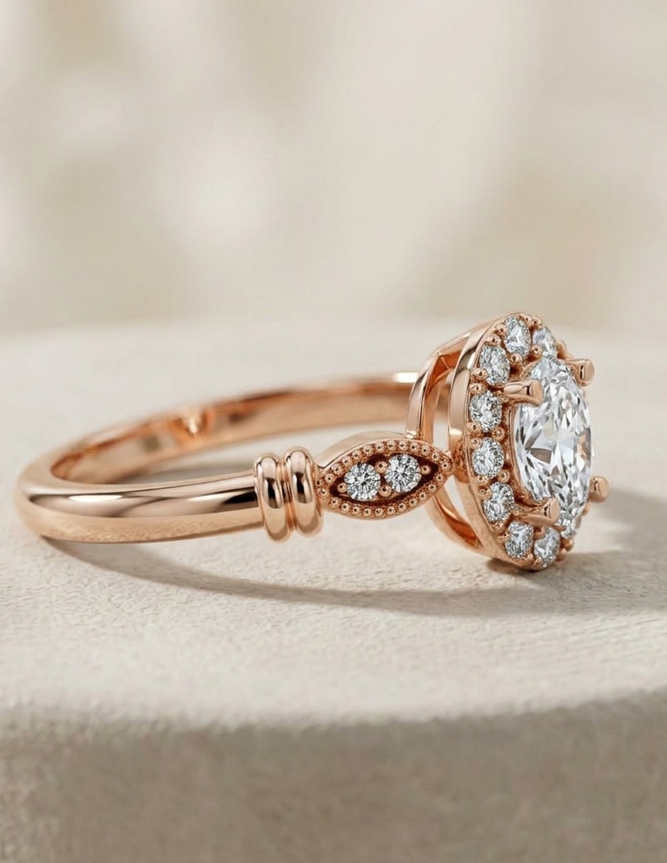 Anillo de compromiso de oro 14 k zirconia cúbica 6
