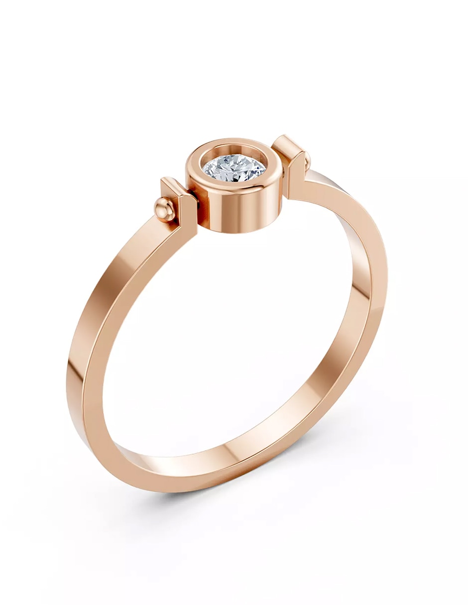 Anillo de compromiso de oro 9 k zirconia cúbica 6