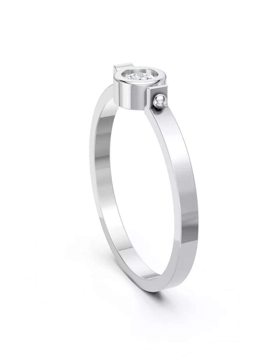 Anillo de compromiso de oro 18 k zirconia cúbica 3