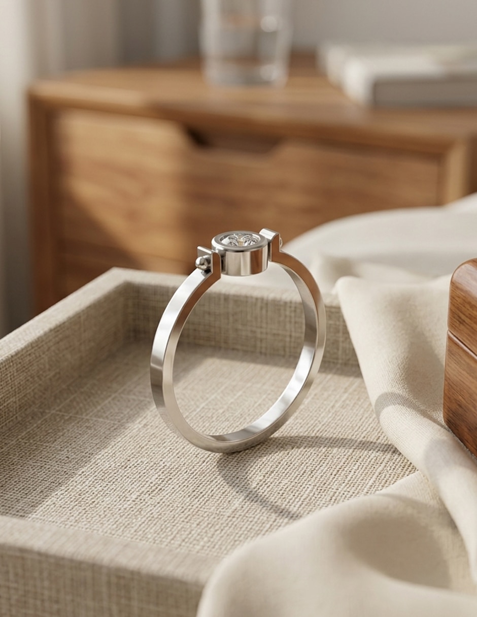 Anillo de compromiso de oro 18 k zirconia cúbica 4