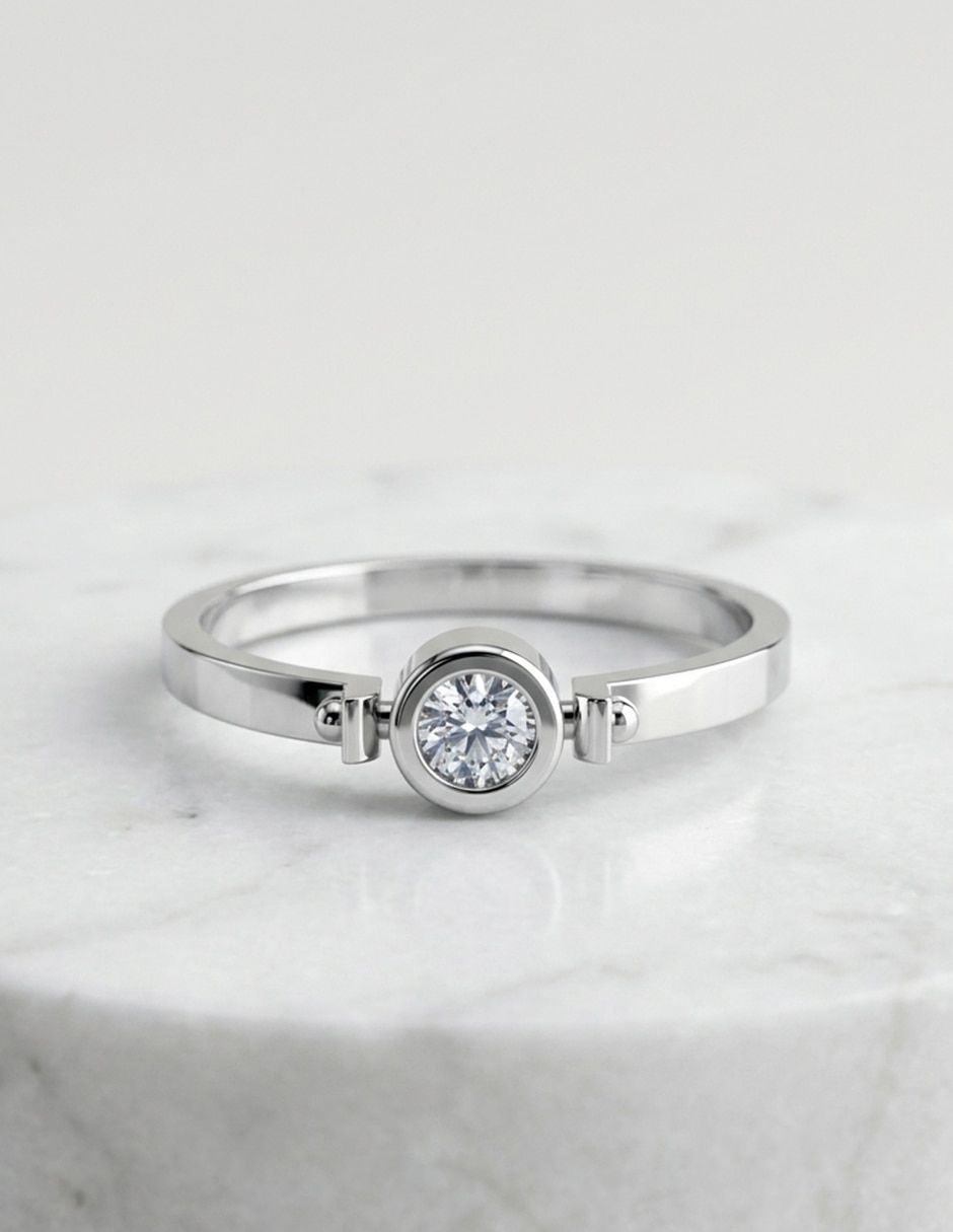 Anillo de compromiso de oro 18 k zirconia cúbica 5