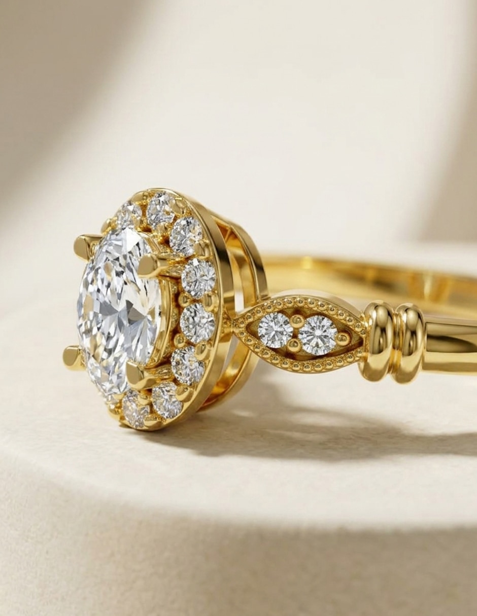 Anillo de compromiso de oro 18 k zirconia cúbica 5