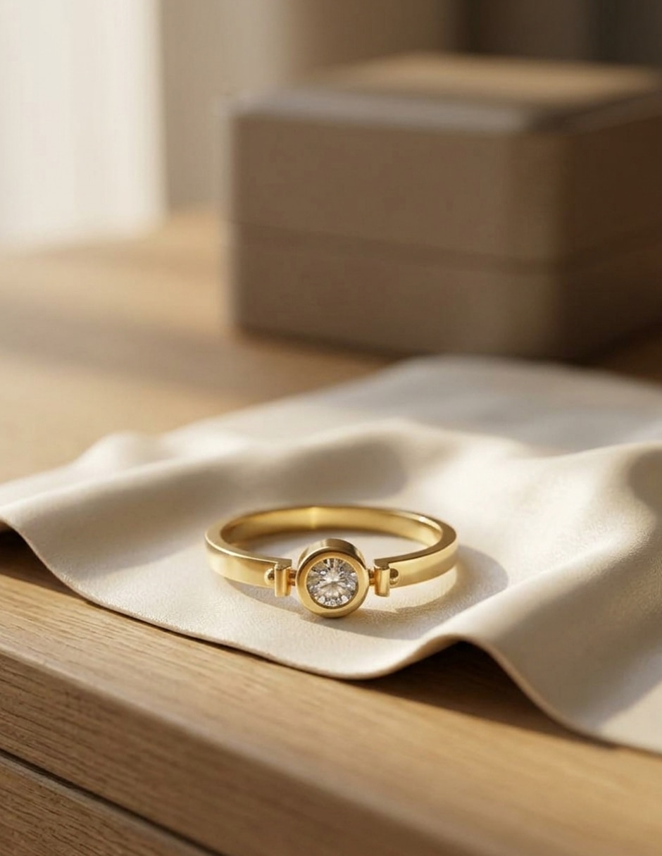 Anillo de compromiso de oro 14 k zirconia cúbica 6