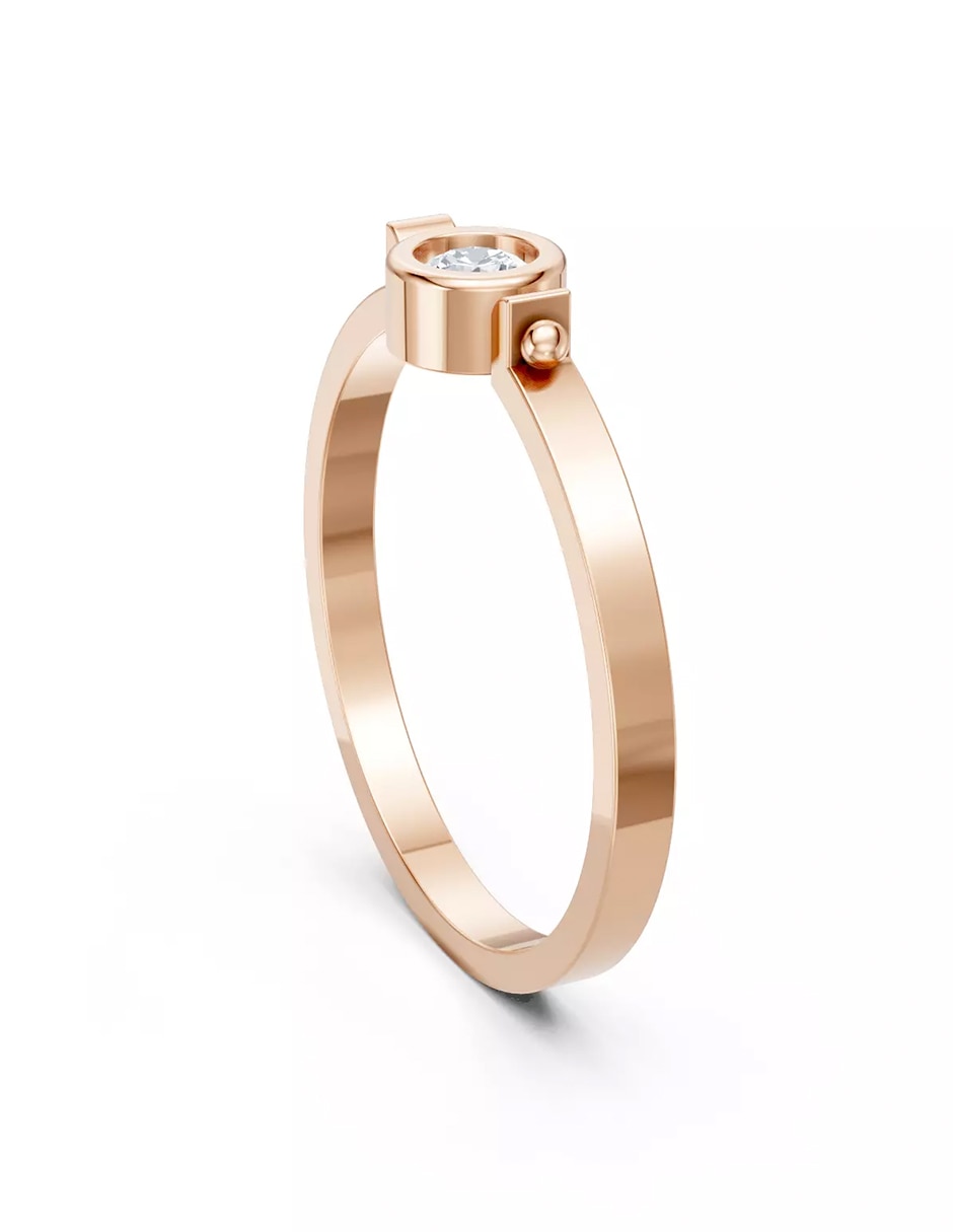 Anillo de compromiso de oro 14 k zirconia cúbica 4