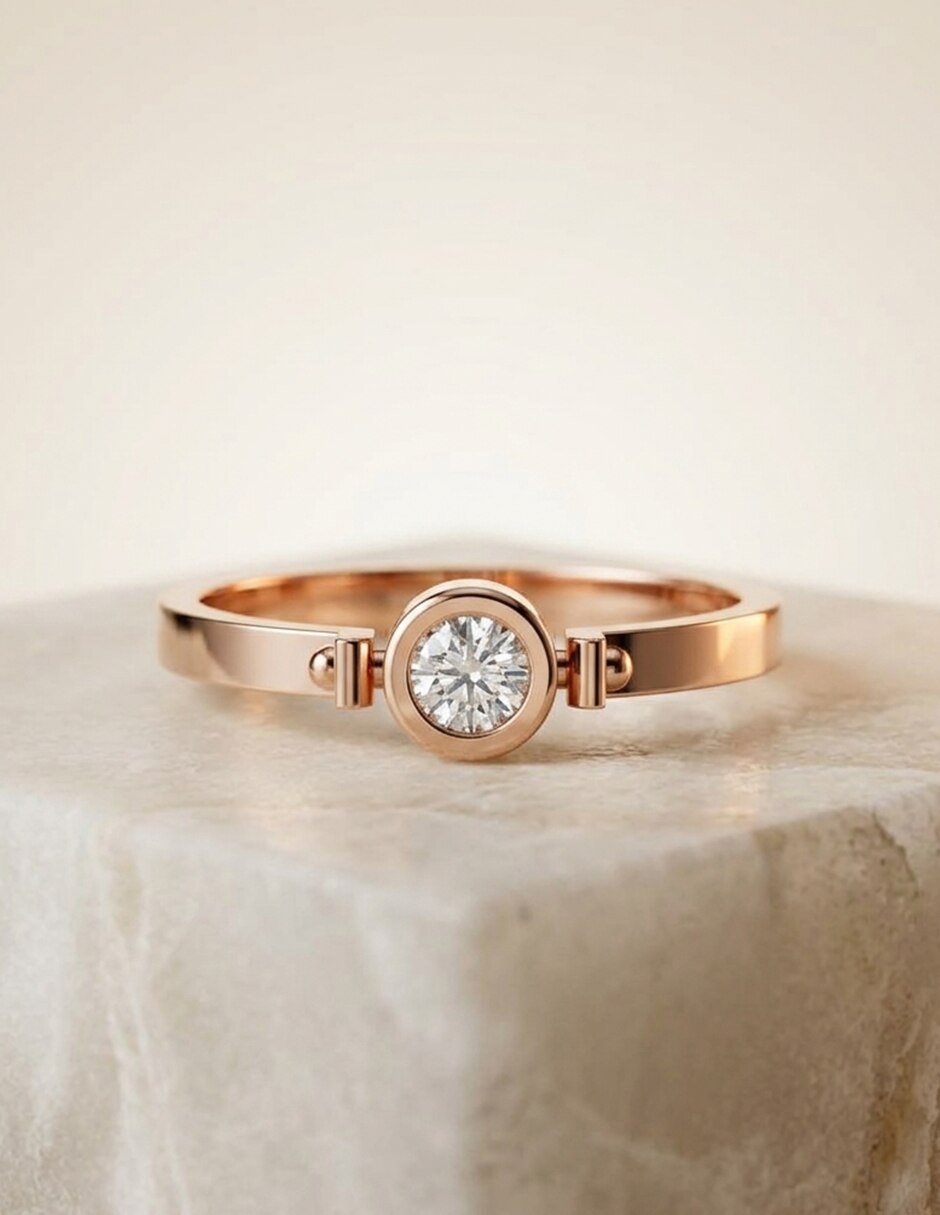 Anillo de compromiso de oro 14 k zirconia cúbica 8