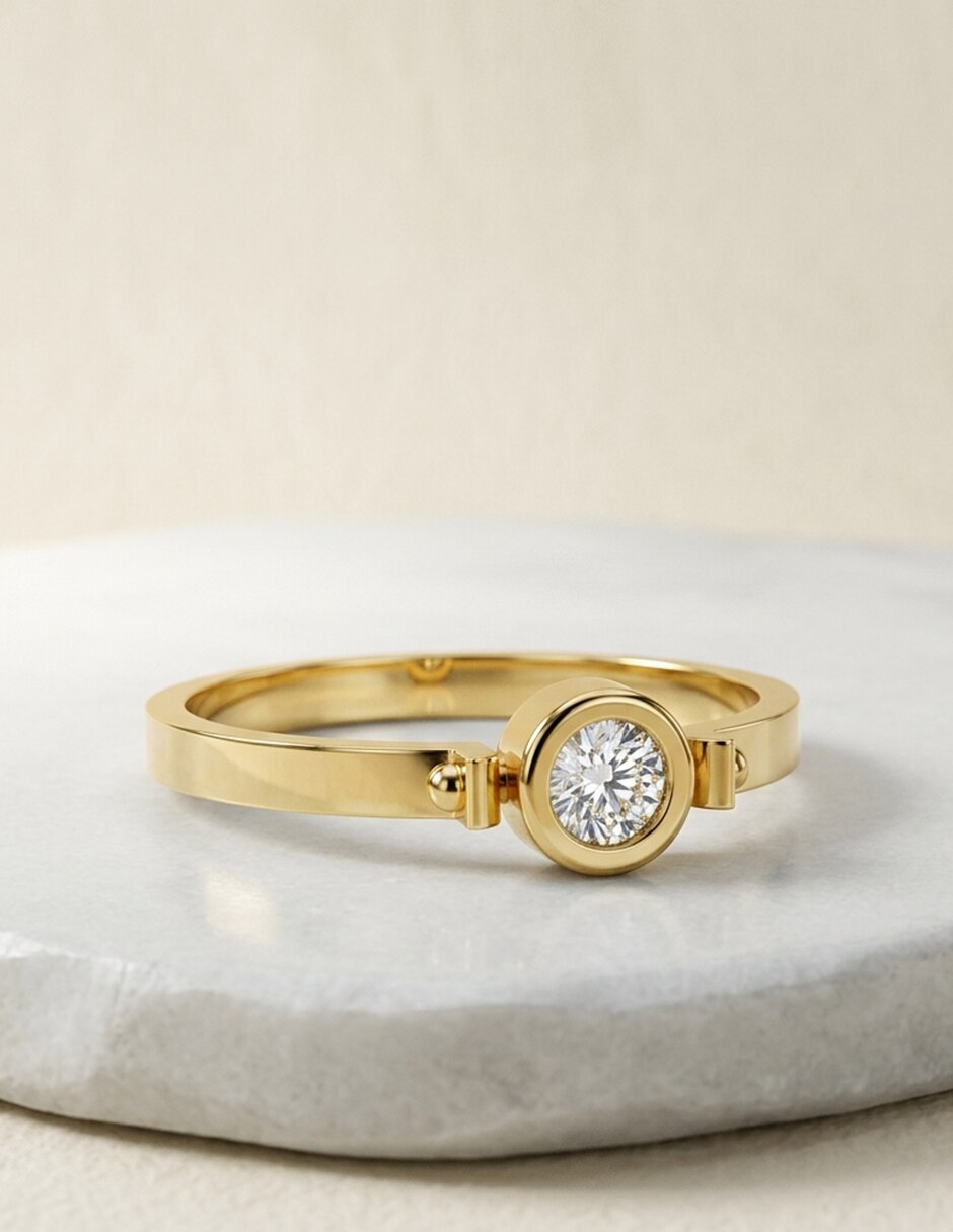 Anillo de compromiso de oro 18 k Amore Mio zirconia cúbica