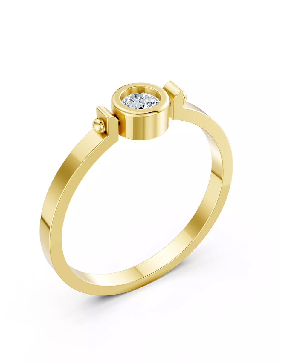 Anillo de compromiso de oro 18 k Amore Mio zirconia cúbica