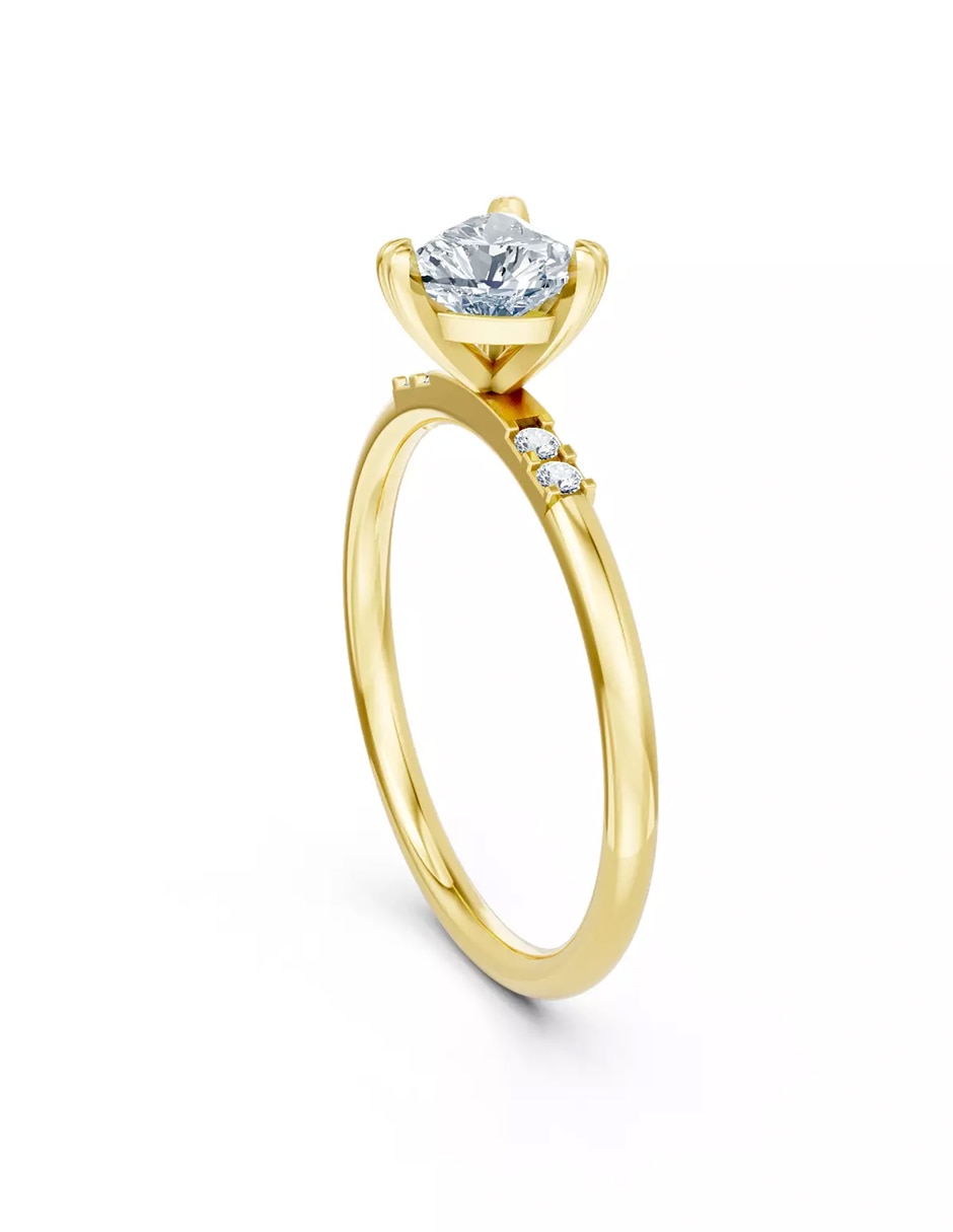 Anillo de compromiso de oro 14 k Amore Mio zirconia cúbica