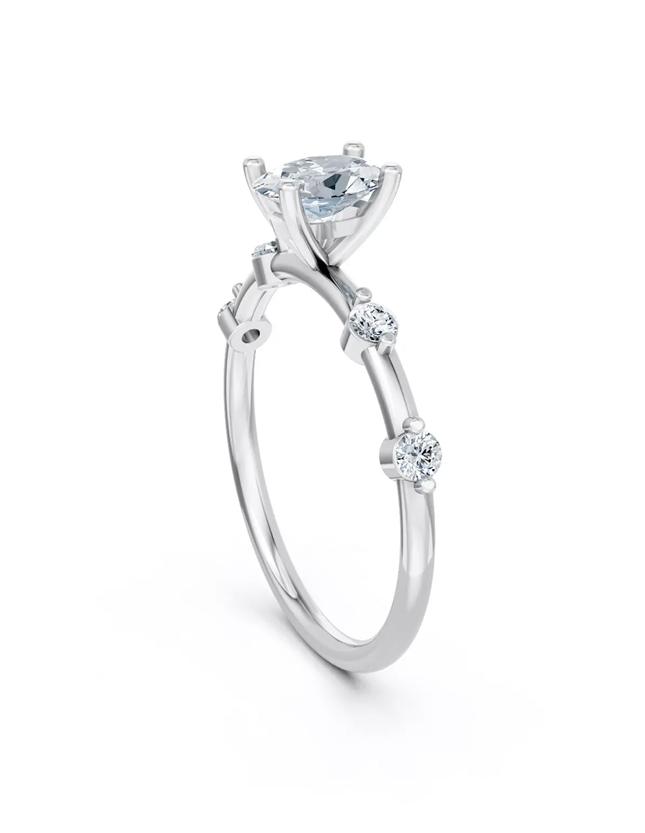 Anillo de compromiso de oro 9 k zirconia cúbica 3