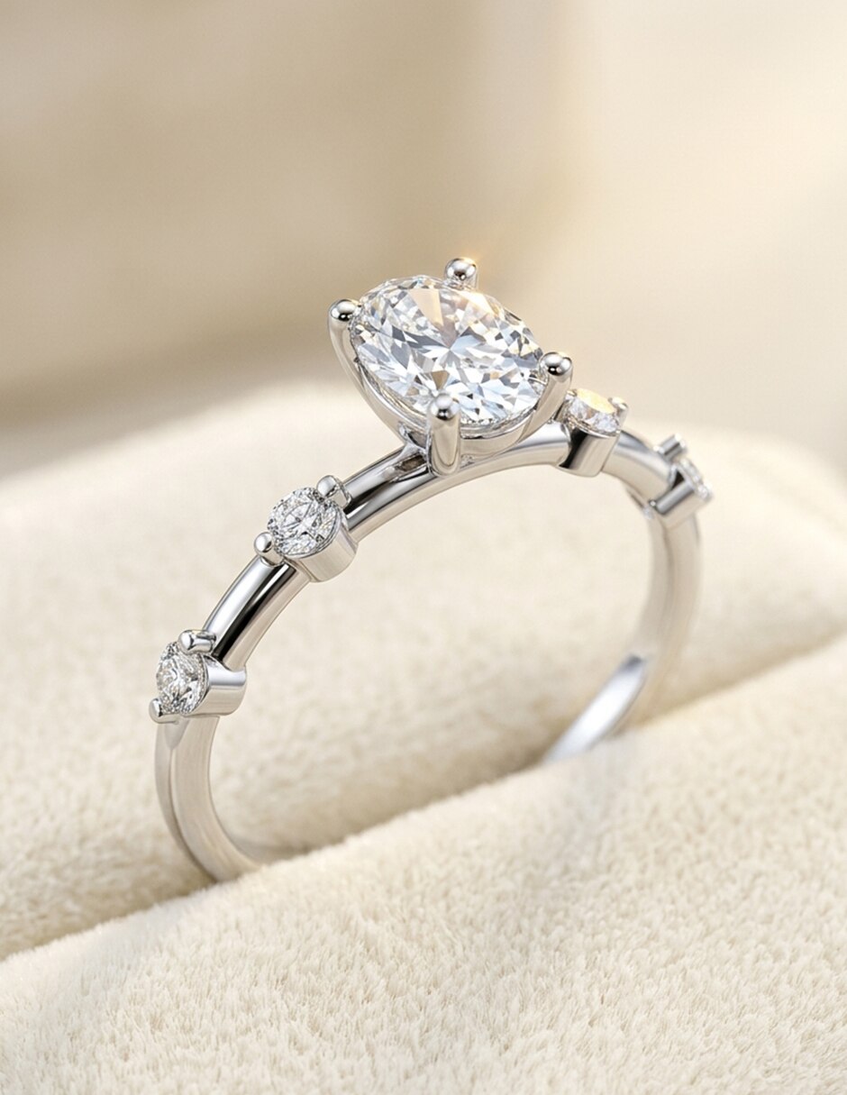 Anillo de compromiso de oro 9 k zirconia cúbica 7
