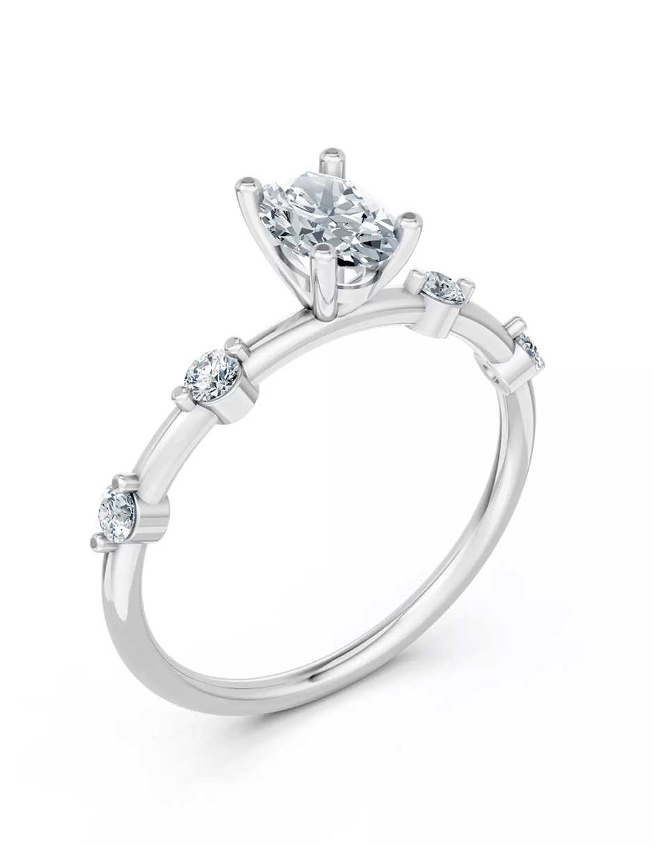 Anillo de compromiso de oro 18 k zirconia cúbica 5