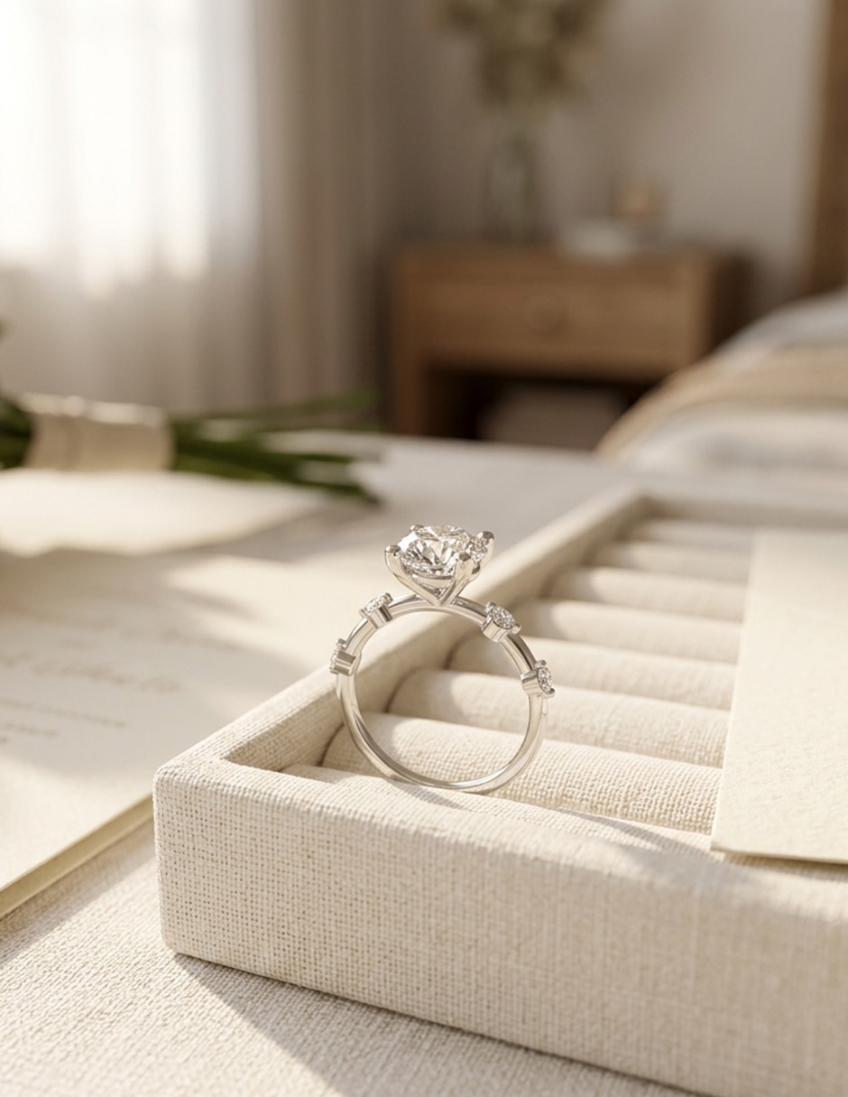 Anillo de compromiso de oro 9 k zirconia cúbica 5