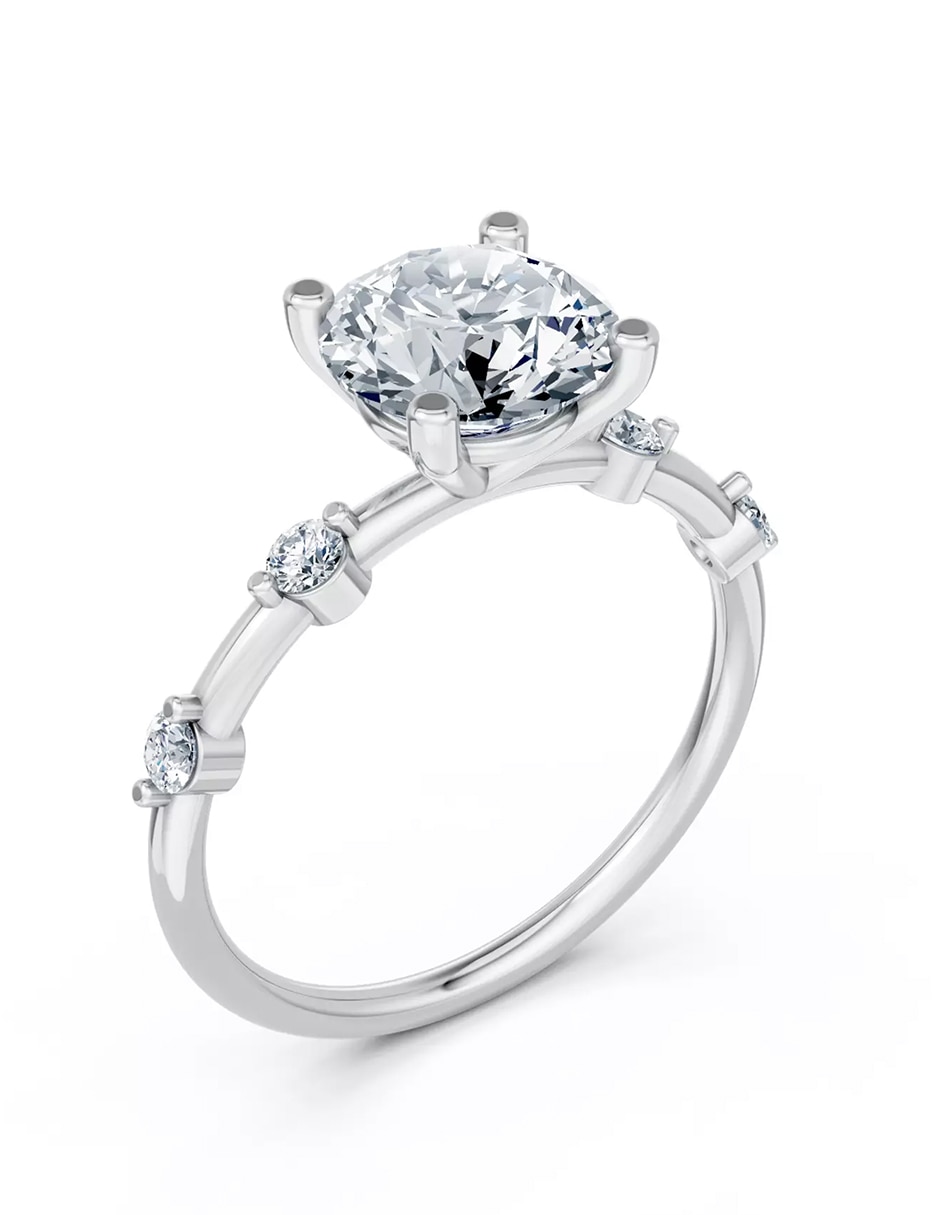 Anillo de compromiso de oro 9 k zirconia cúbica 6
