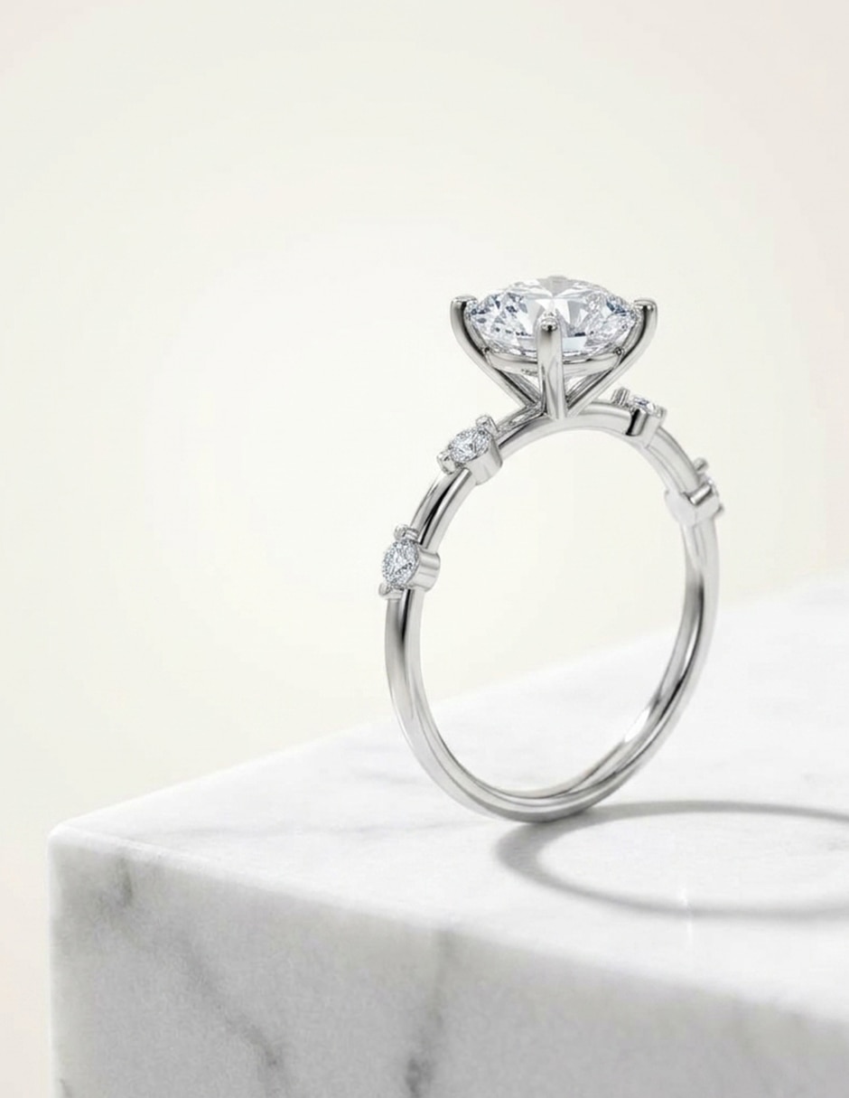 Anillo de compromiso de oro 9 k zirconia cúbica 7