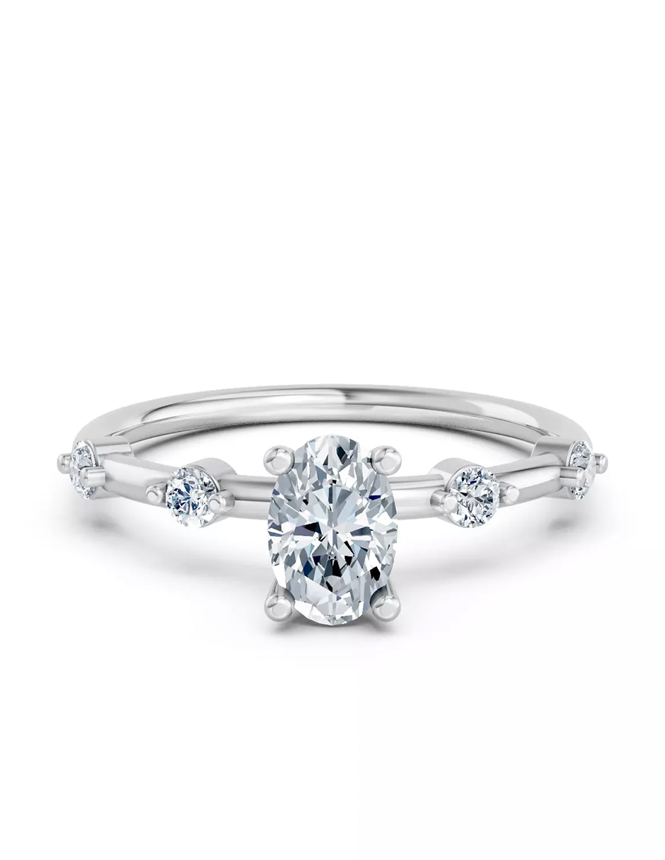 Anillo de compromiso de oro 14 k zirconia cúbica