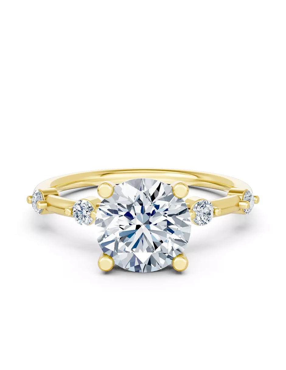 Anillo de compromiso de oro 14 k Amore Mio zirconia cúbica