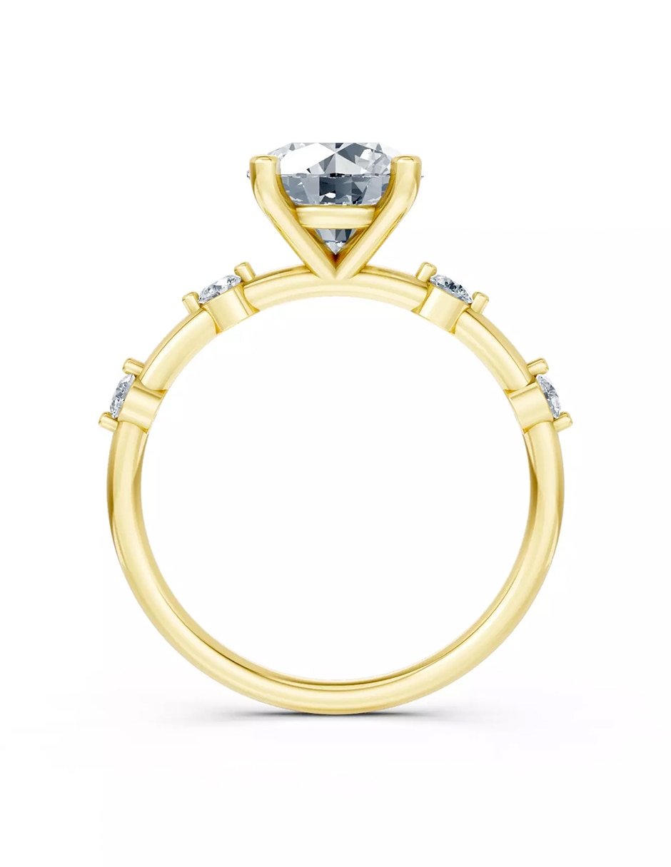 Anillo de compromiso de oro 14 k Amore Mio zirconia cúbica