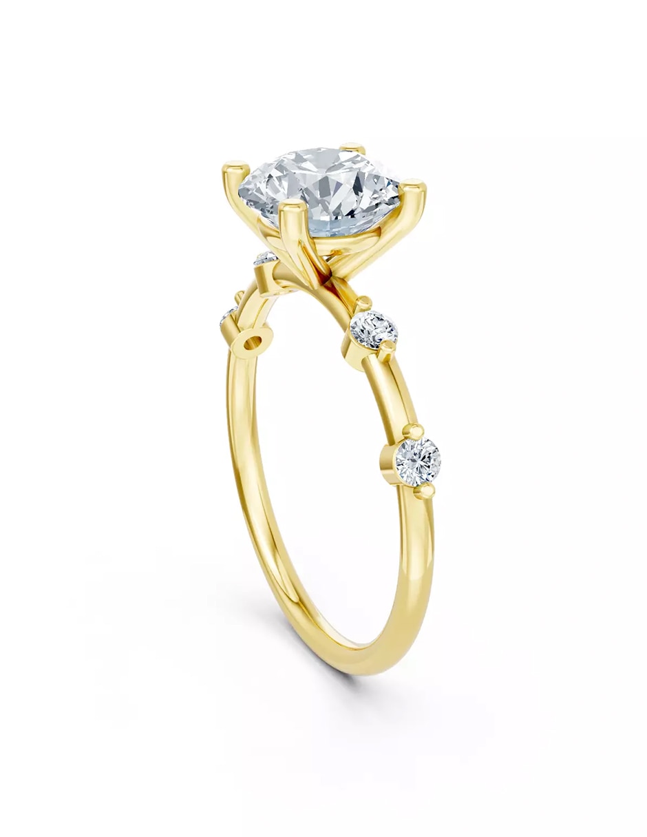Anillo de compromiso de oro 14 k Amore Mio zirconia cúbica