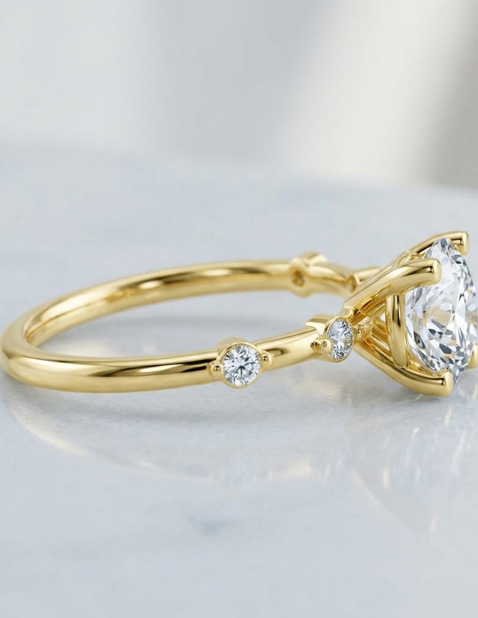 Anillo de compromiso de oro 9 k zirconia cúbica 5