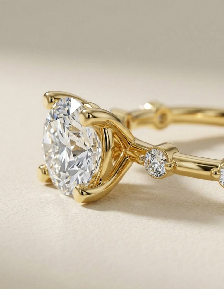 Anillo de compromiso de oro 9 k zirconia cúbica 7