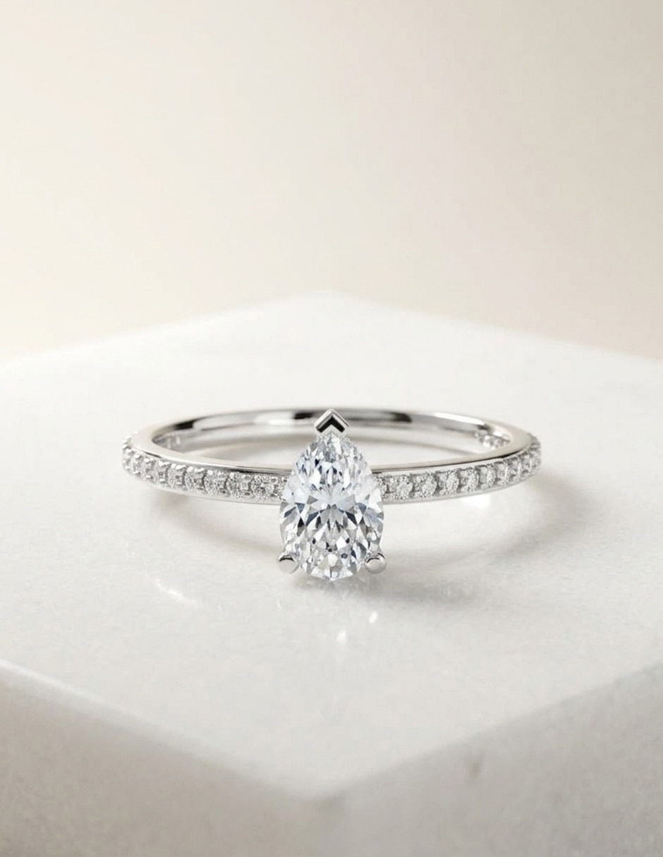 Anillo de compromiso de oro 14 k Amore Mio! 4