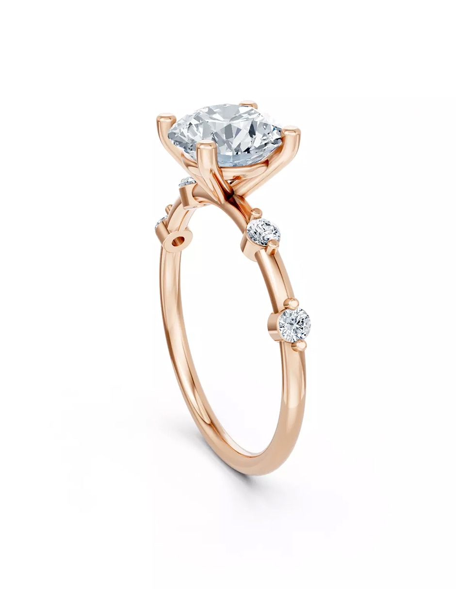 Anillo de compromiso de oro 18 k zirconia cúbica 4