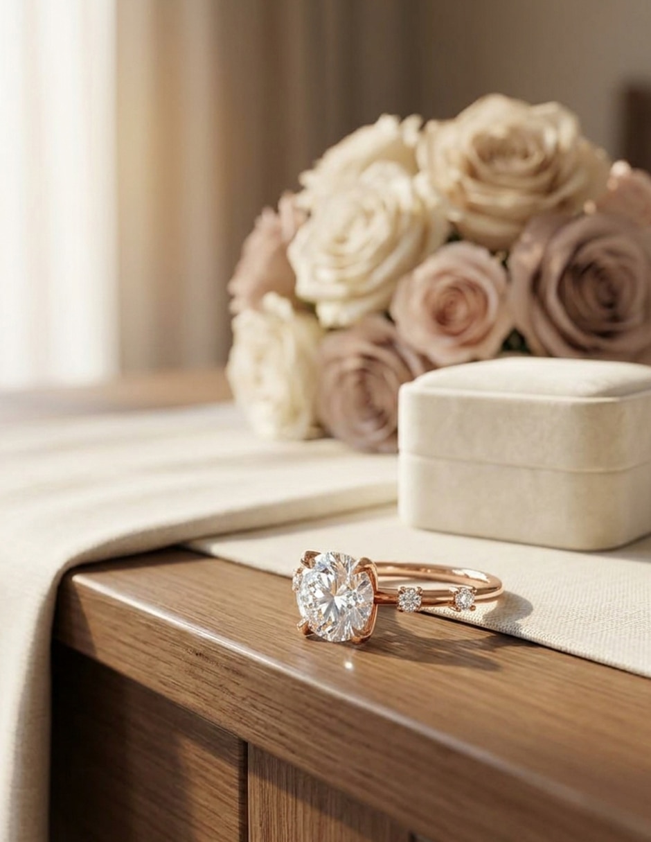Anillo de compromiso de oro 18 k zirconia cúbica 5