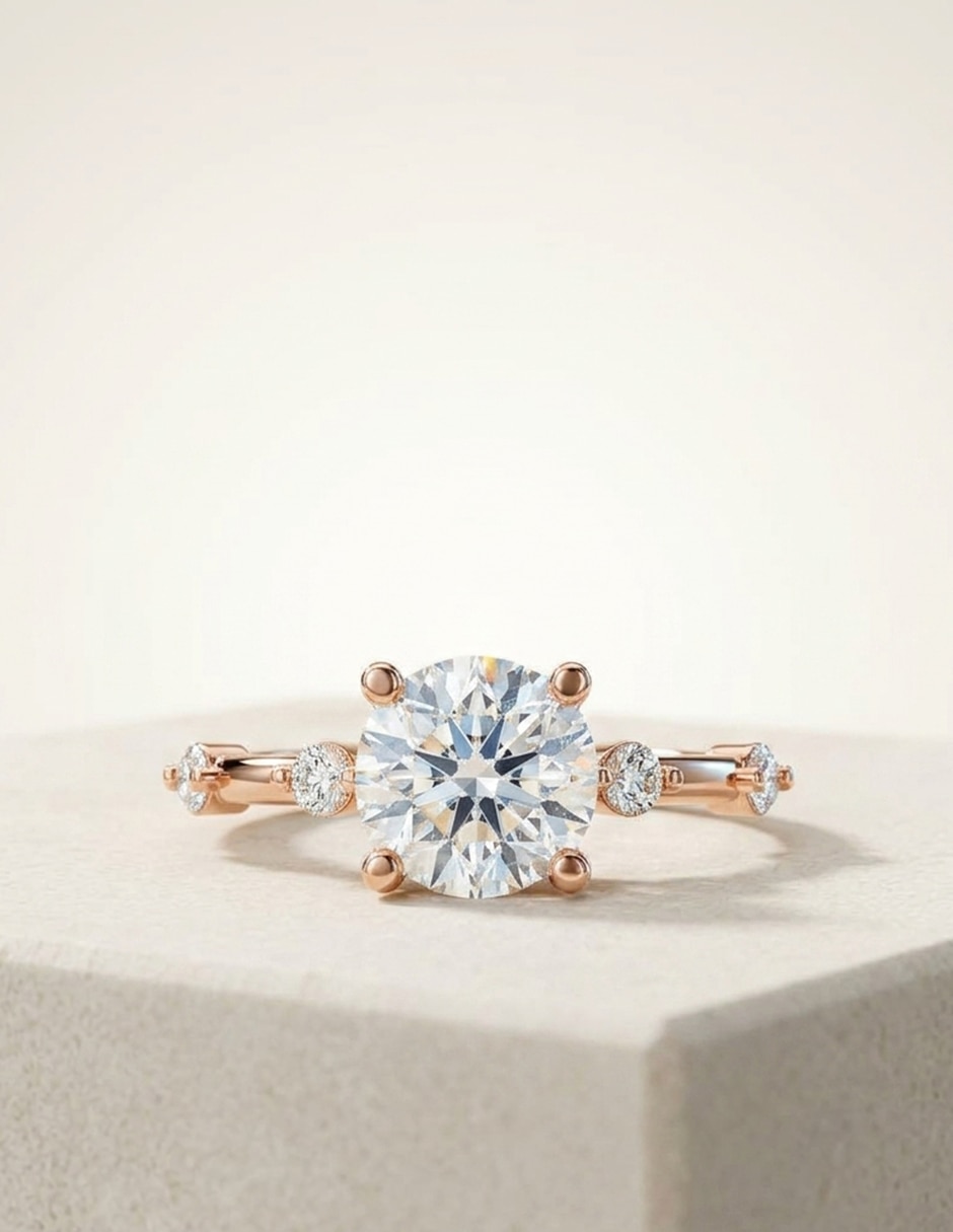 Anillo de compromiso de oro 18 k zirconia cúbica 7
