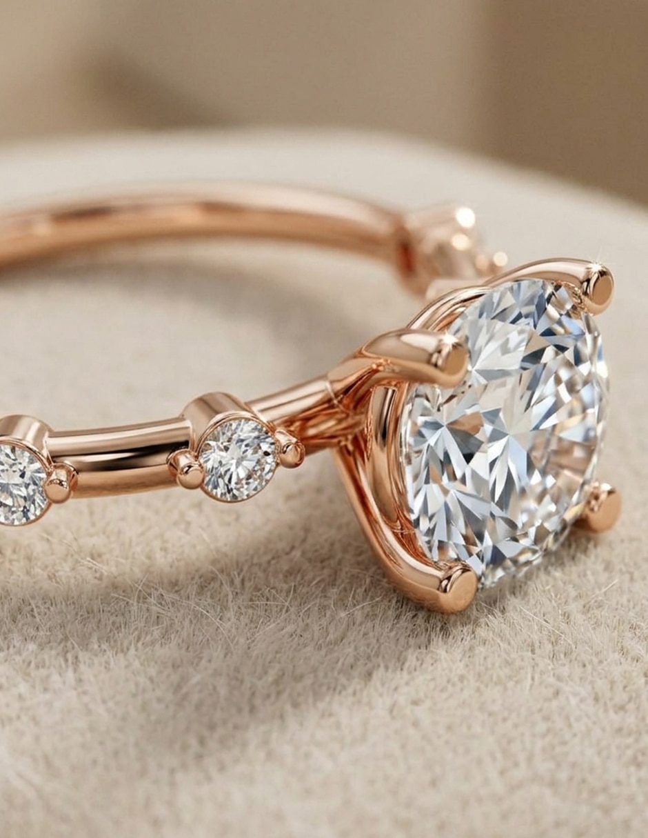 Anillo de compromiso de oro 18 k zirconia cúbica 8