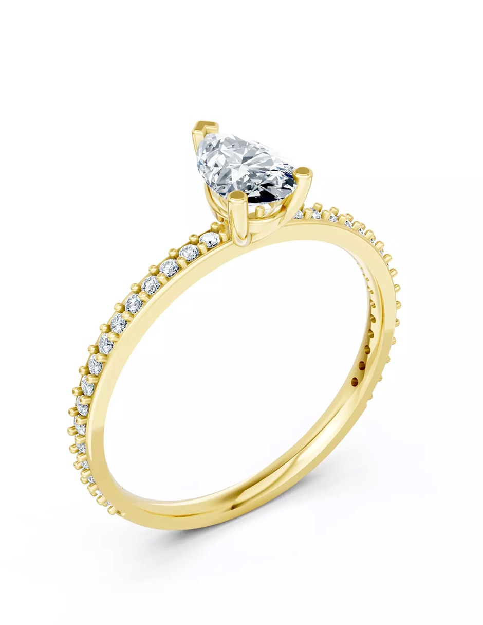 Anillo de compromiso de oro 9 k zirconia cúbica 4