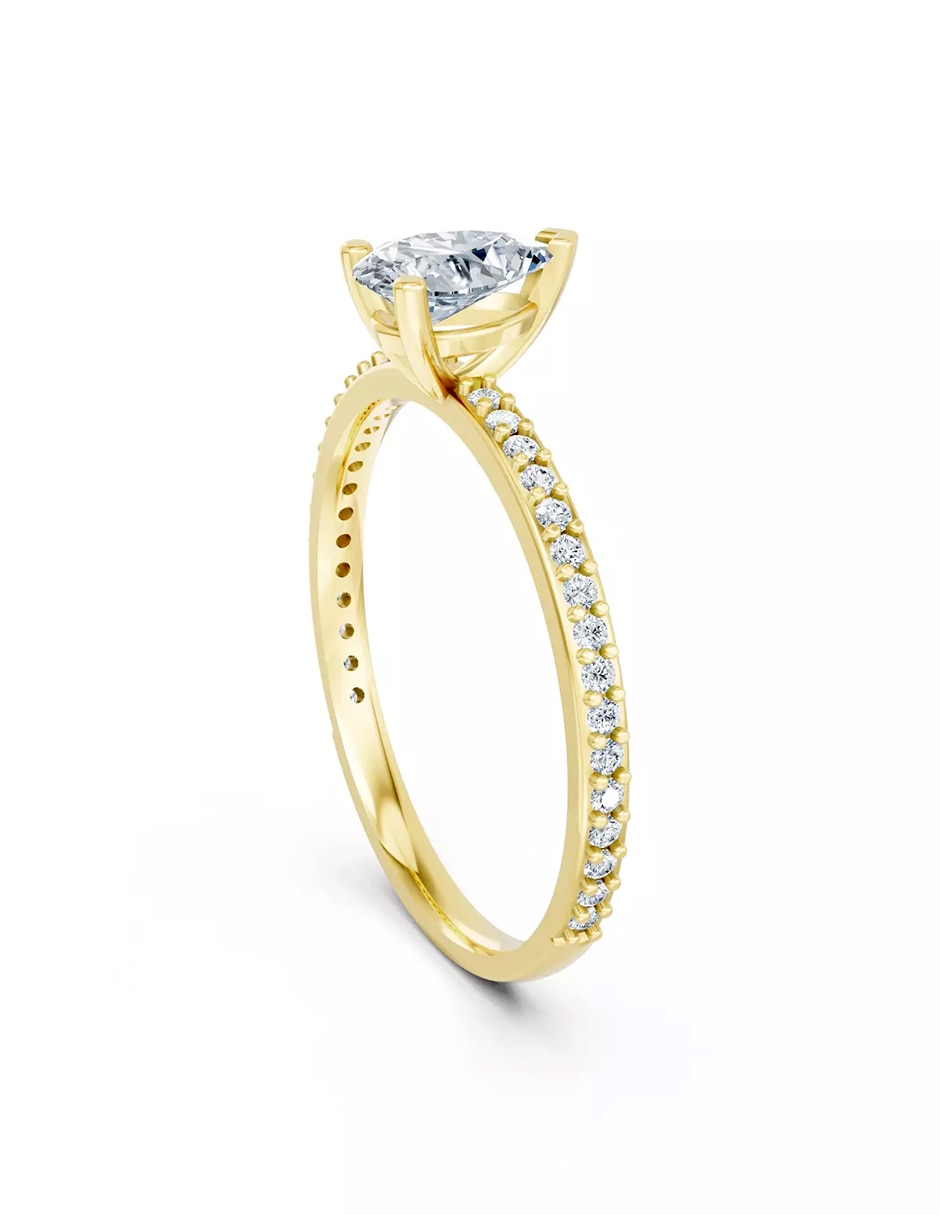 Anillo de compromiso de oro 14 K Amore Mio zirconia cúbica