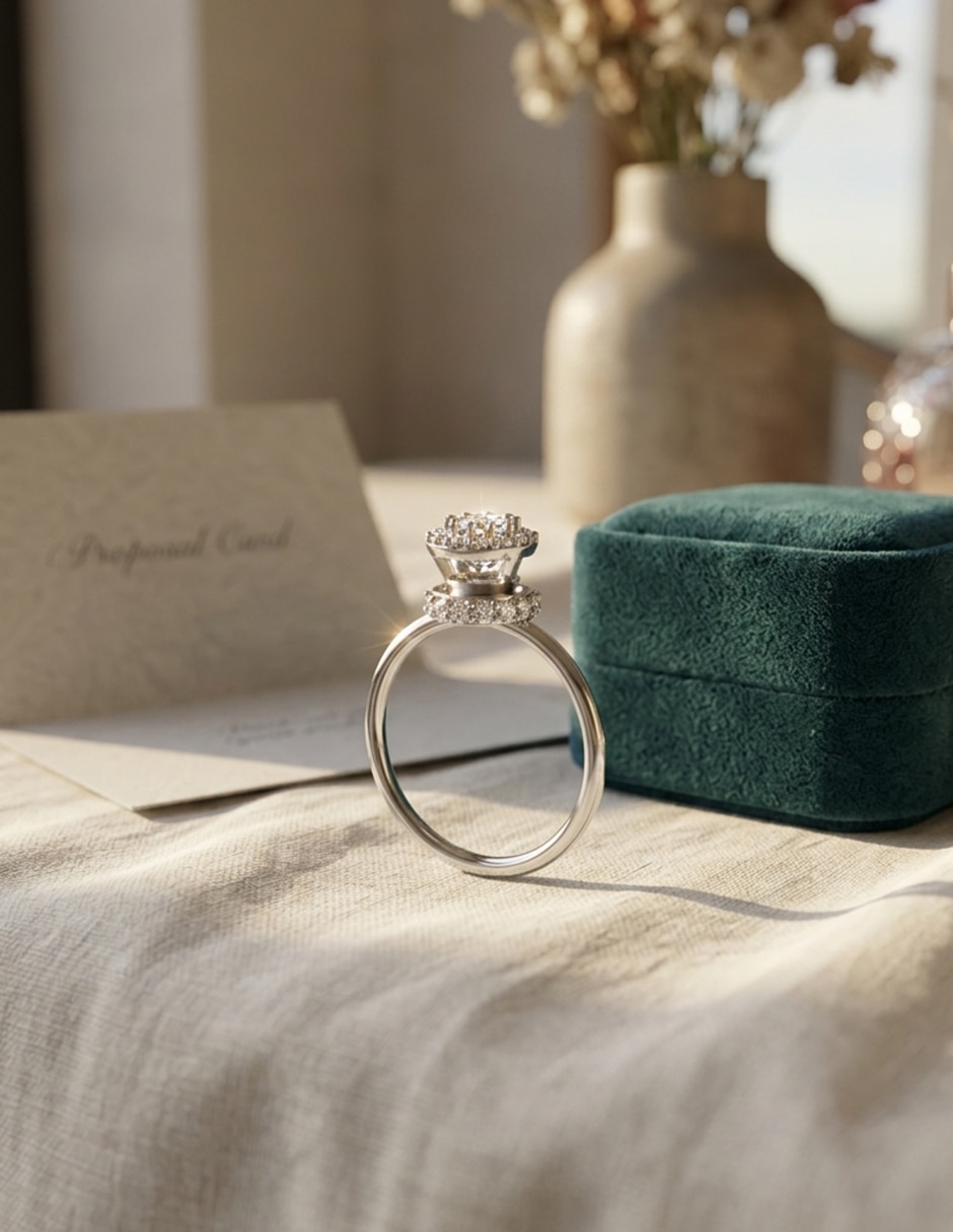 Anillo de compromiso de oro 14 k Amore Mio! 4