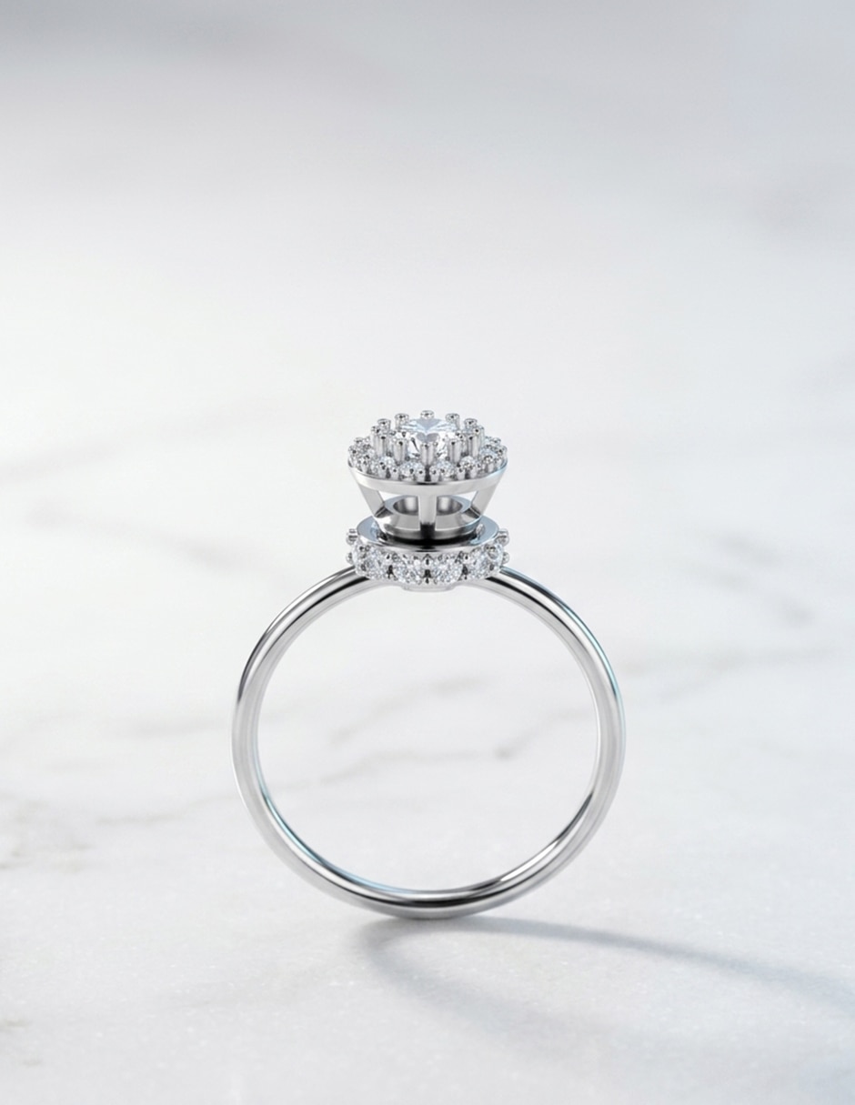 Anillo de compromiso de oro 14 k Amore Mio! 7