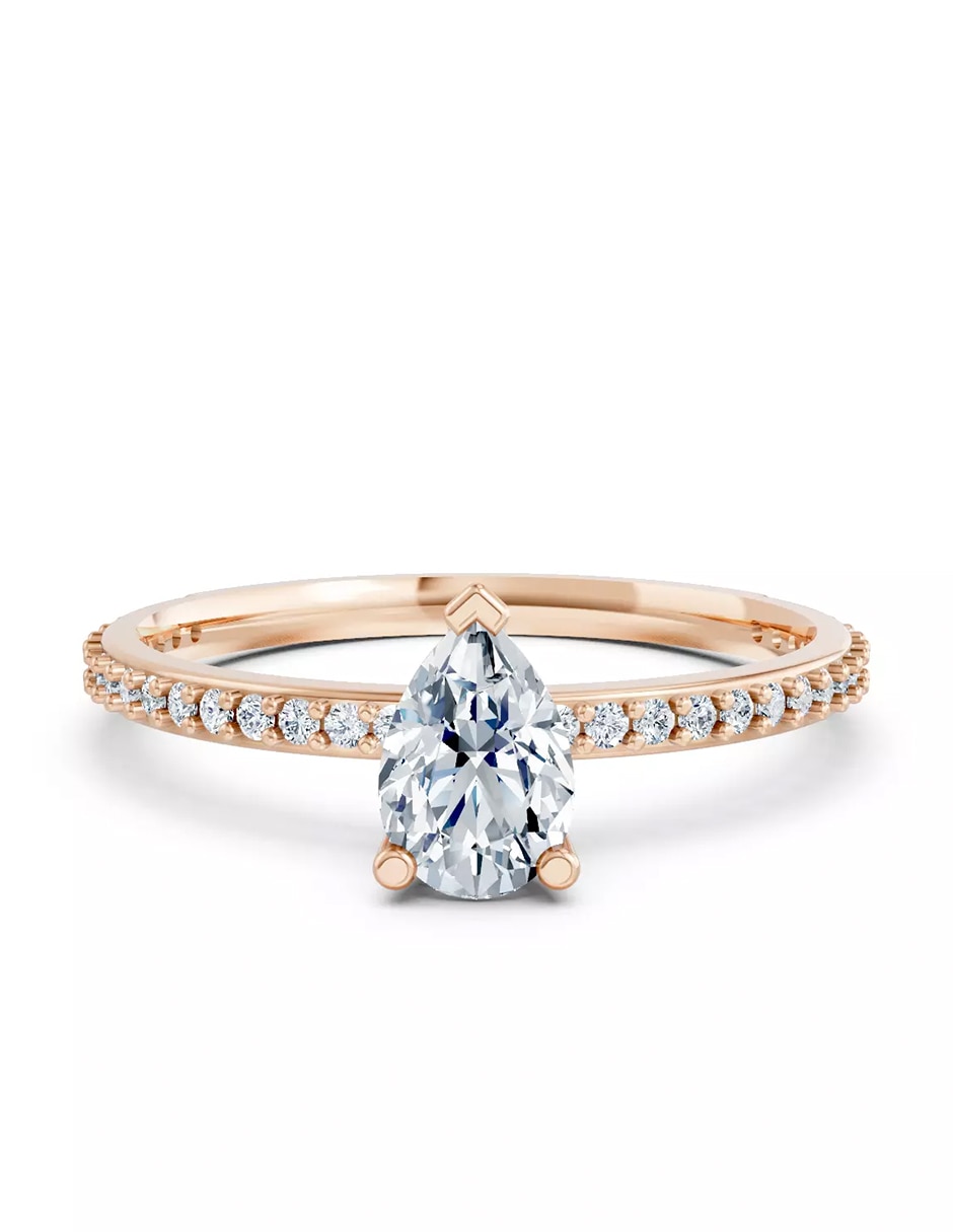 Anillo de compromiso de Oro 18 k zirconia cúbica