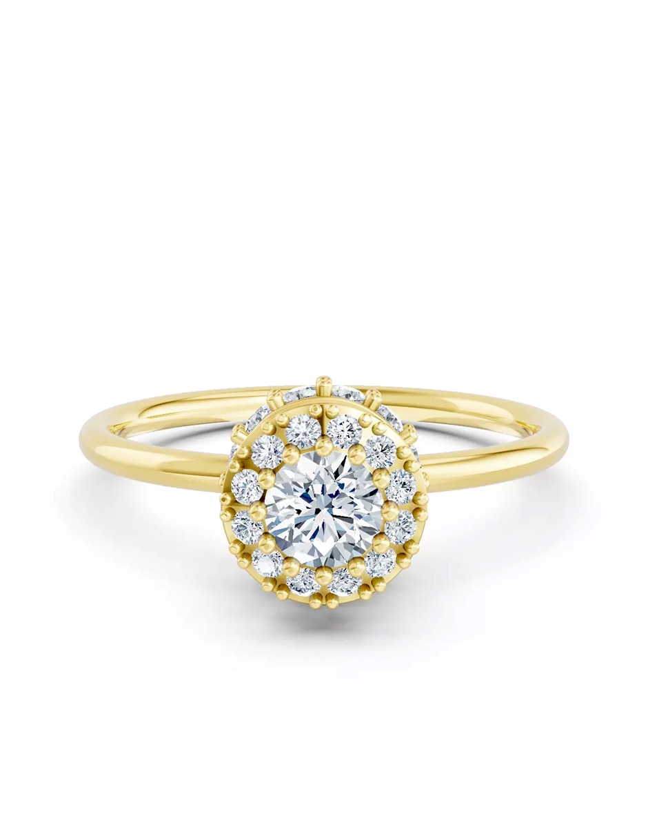 Anillo de compromiso de oro 14 k Amore Mio zirconia cúbica