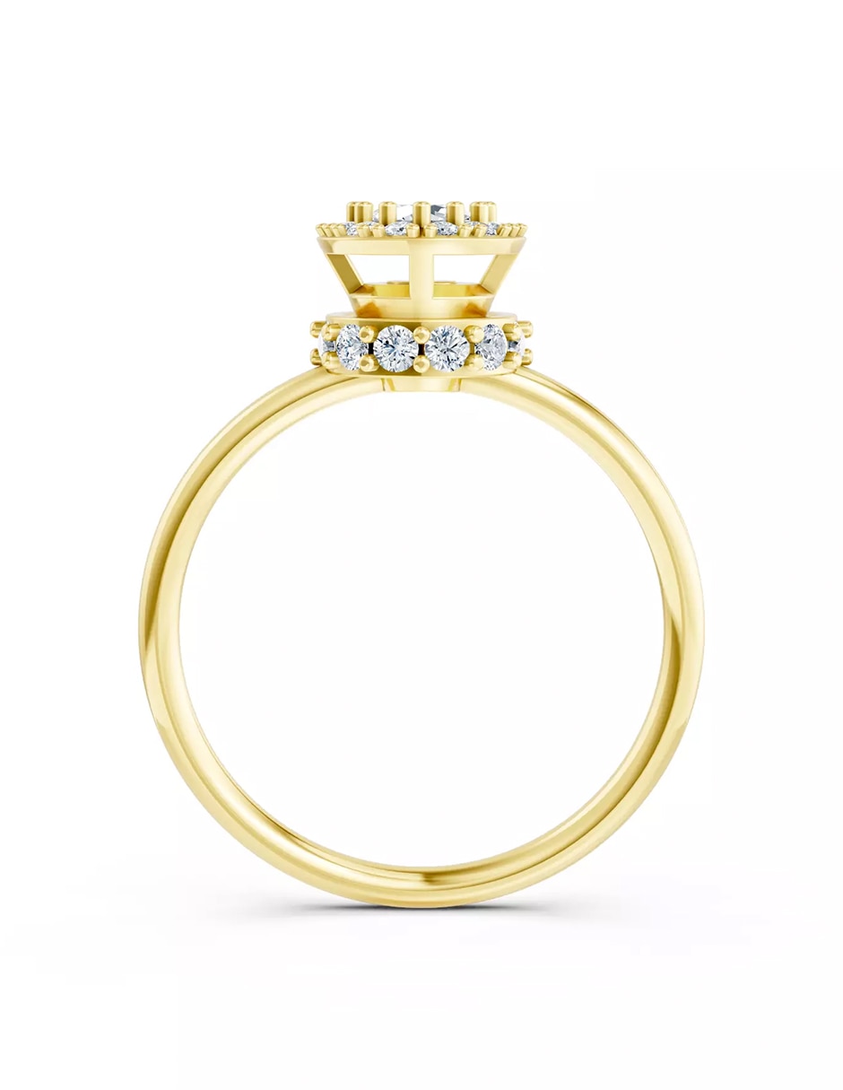 Anillo de compromiso de oro 14 k Amore Mio zirconia cúbica