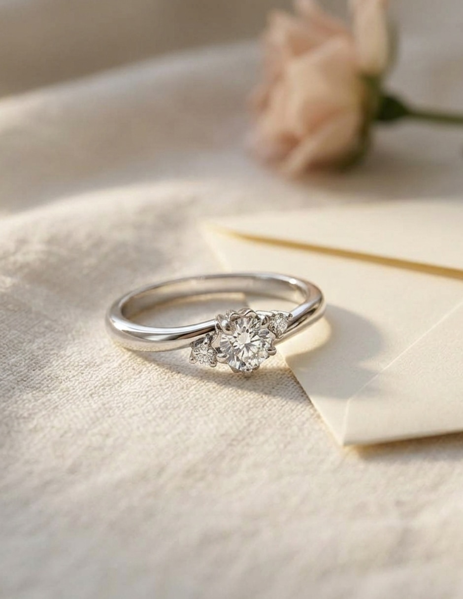 Anillo de compromiso de oro 18 k Amore Mio! 4