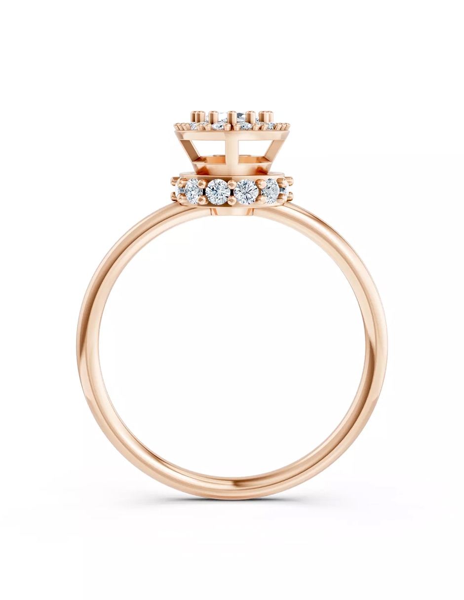 Anillo de compromiso de oro 18 k zirconia cúbica 2