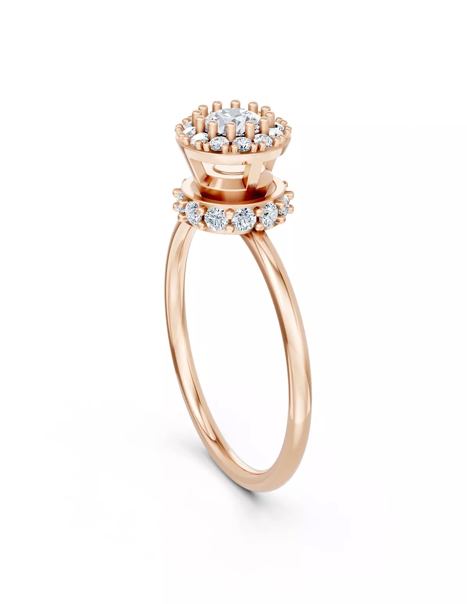 Anillo de compromiso de oro 18 k zirconia cúbica 3