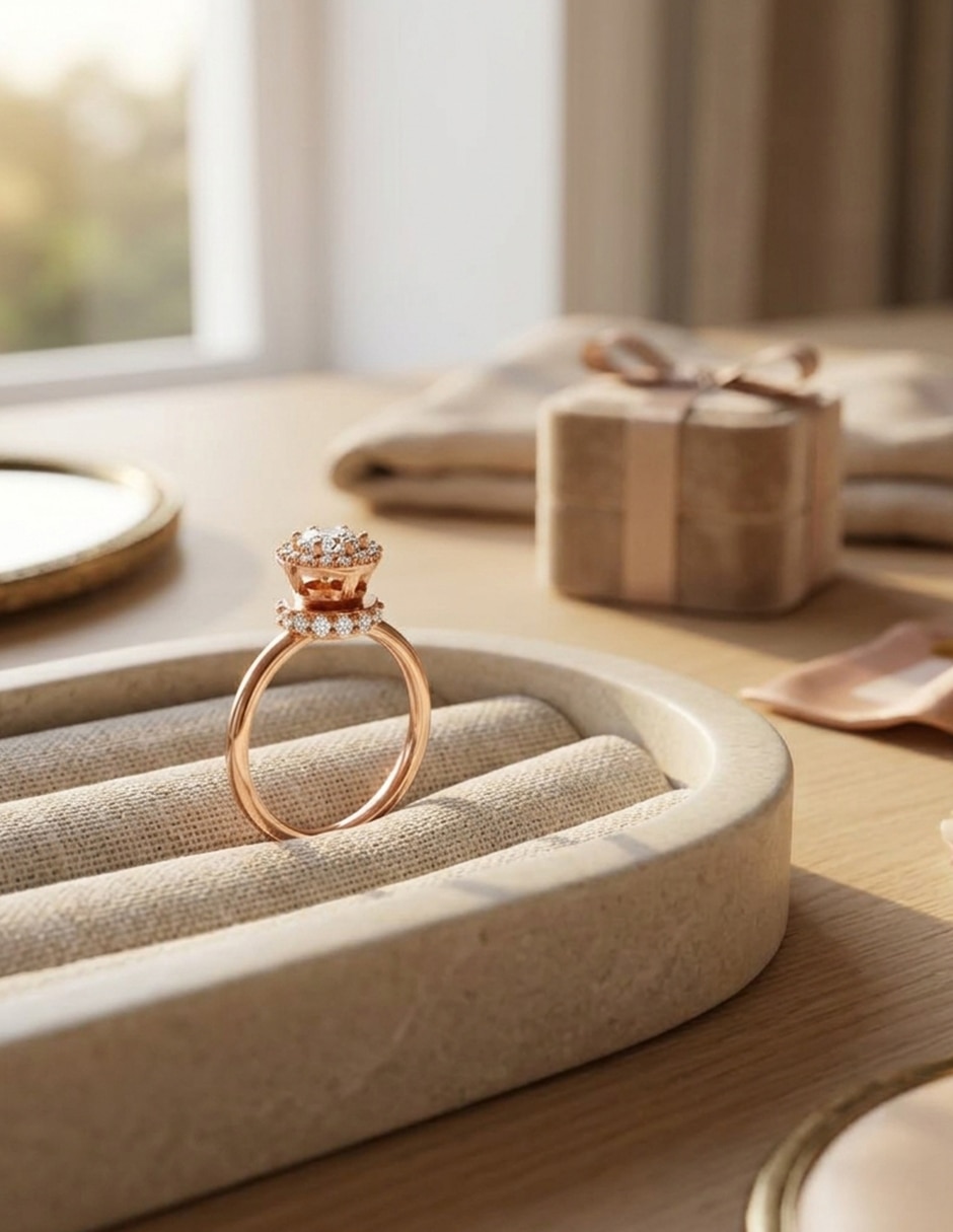 Anillo de compromiso de oro 18 k zirconia cúbica 4