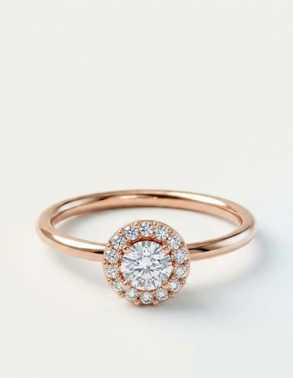 Anillo de compromiso de oro 18 k zirconia cúbica 7