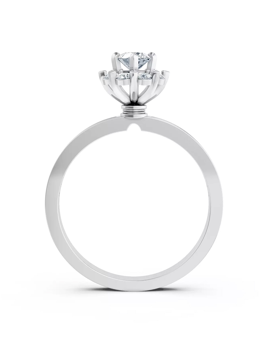 Anillo de compromiso de oro 9 k zirconia cúbica 2