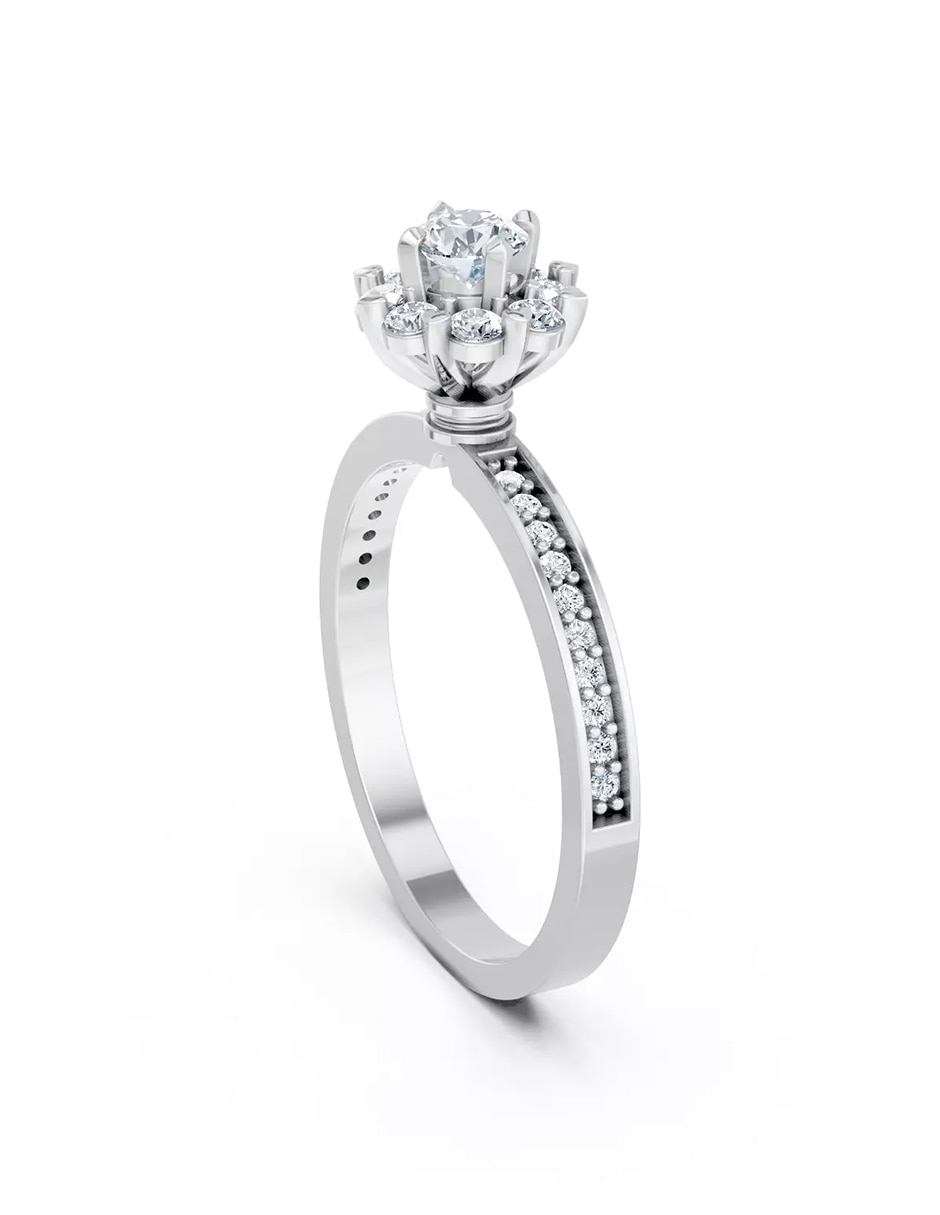 Anillo de compromiso de oro 9 k zirconia cúbica 4