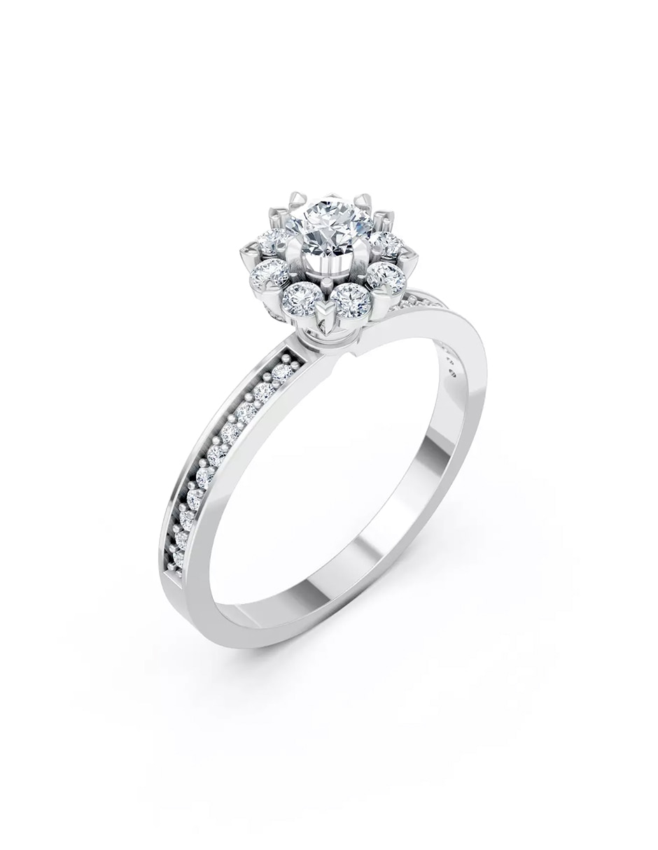 Anillo de compromiso de oro 9 k zirconia cúbica 5