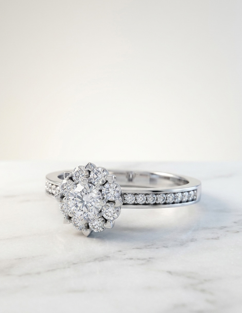 Anillo de compromiso de oro 9 k zirconia cúbica 6