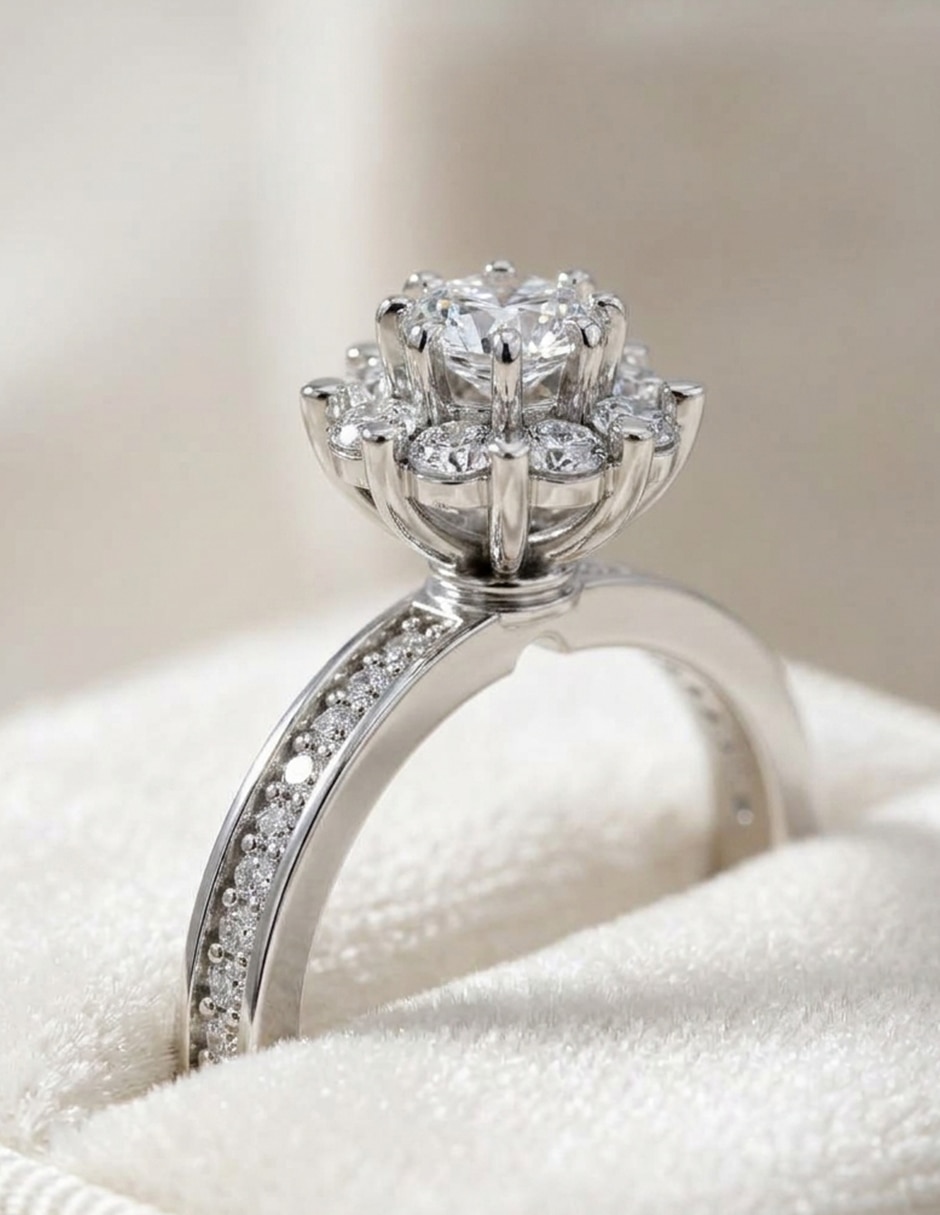 Anillo de compromiso de oro 9 k zirconia cúbica 7