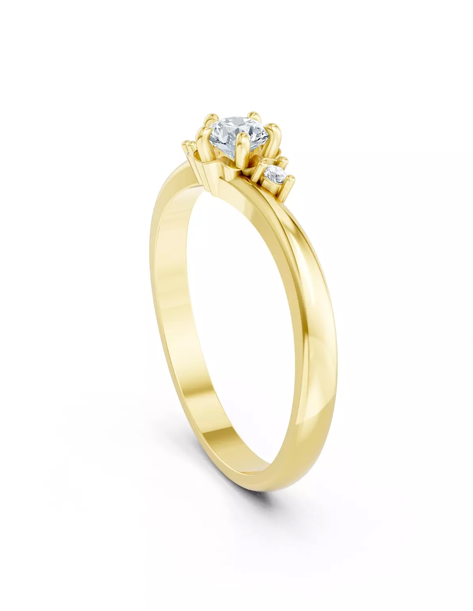Anillo de compromiso de oro 14 k Amore Mio zirconia cúbica