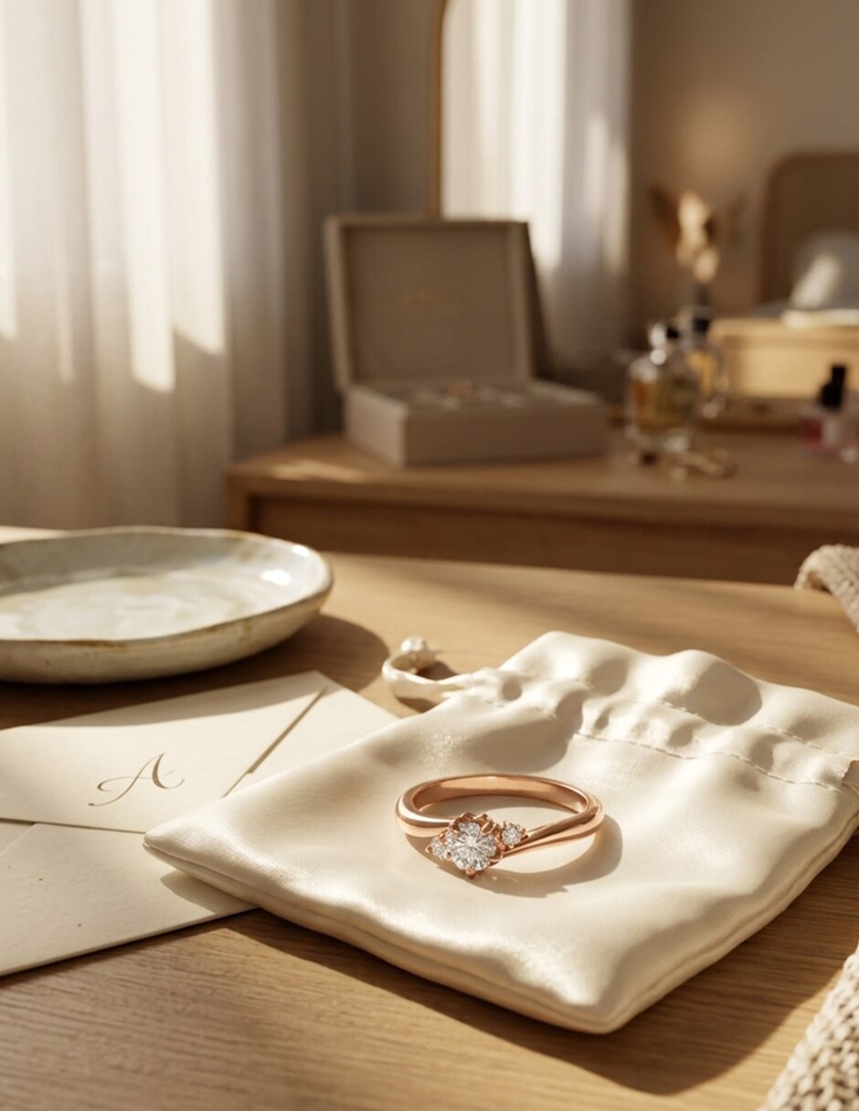 Anillo de compromiso de oro 14 k zirconia cúbica 4