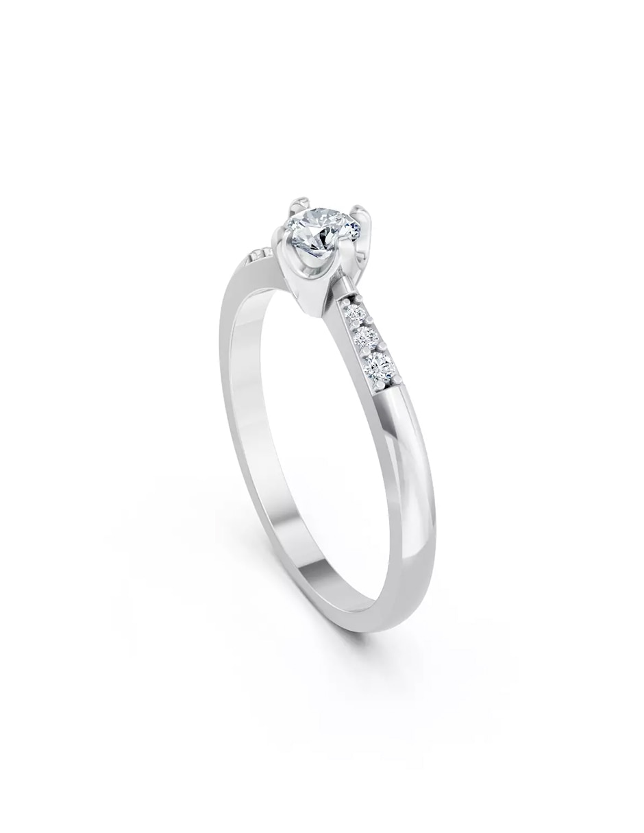 Anillo de compromiso de oro 9 k zirconia cúbica 3